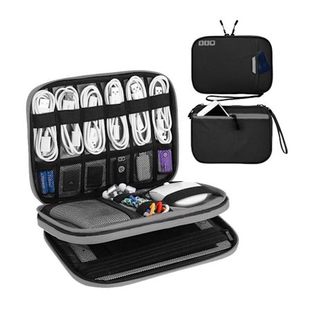 Elektronikk Organizer Kabel Organizer Bag Polyester Reisekabel Oppbevaringsveske for USB Wire Laptop Lader