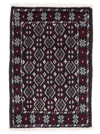 Håndknyttet Persisk Beluch Teppe 63X90 Svart/Mørk Grå