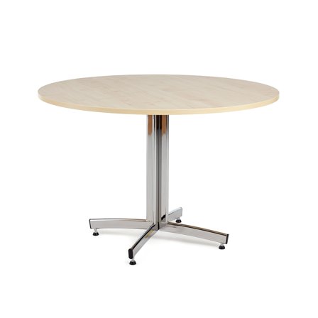 Kantinentisch SANNA, Ø1100x720 mm, Chrom/Birke