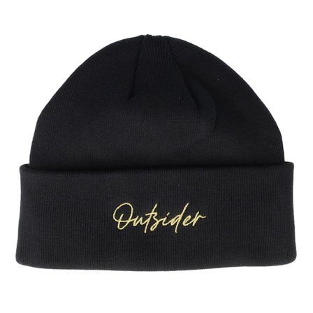 Upfront - Noir cuff Bonnet - Outsider Organic Beanie Color Black Cuff @ Hatstore