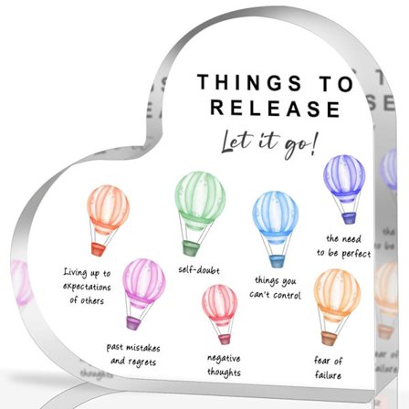 Dekoration för medvetenhet om psykisk hälsa, saker att släppa psykoterapi Affirmationer Hjärta Akrylskylt, Skolkurator Skylt, Psykologi Terapi Gåva