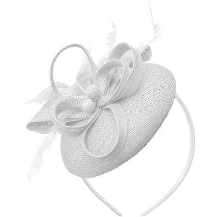 Perle Rund Pillbox Loop Sinamay Hodebånd Fascinator For Kvinner Bryllup Ascot Races[Dusty Pink]