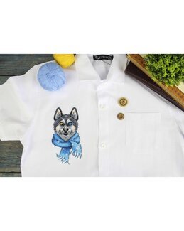 Korsstygnskit Funny Husky