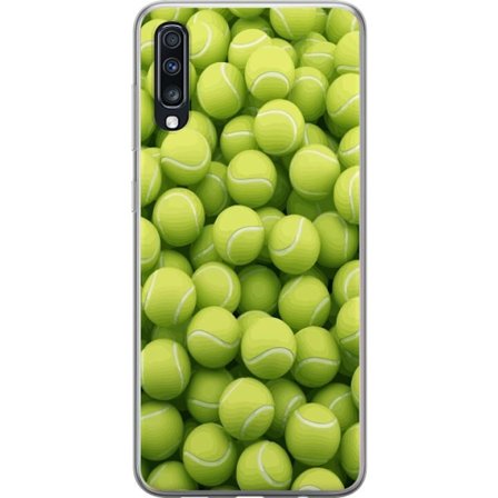 Kompatibel Mobilcover til Samsung Samsung Galaxy A70 Mønster af grønne tennisbolde i høj detalje, sporty motiv med gentagende tekstur og stærke fa
