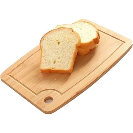 [NT] Skärbrädor i trä, bambuskärbräda med djupa saftspår & krok