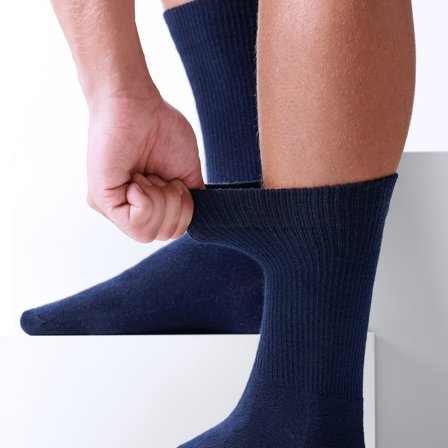 DryFeel | Koningsblauwe katoenen tennissokken voor mannen - Crew sokken