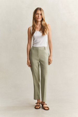 GANT Damen Formelle Stretch-Hose aus Leinen (38) Beige