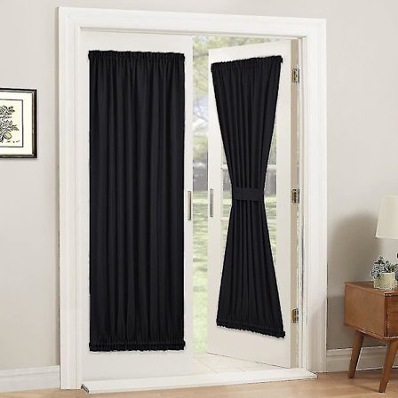 Dørgardin Termisk Isoleret Gardin Lysdæmpende Gardin, Sort