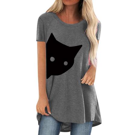 Kortärmad T-shirt För Kvinnor Med Rund Hals S