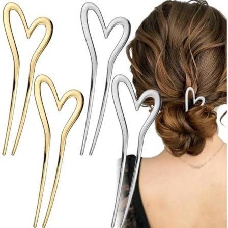 4-PAK Guld Metal U-formede Hårnåle, Stor Fransk Hårnål, Hårpinde Hårnål Vintage Hårpinde Frisure Chignon til Kvinder Piger