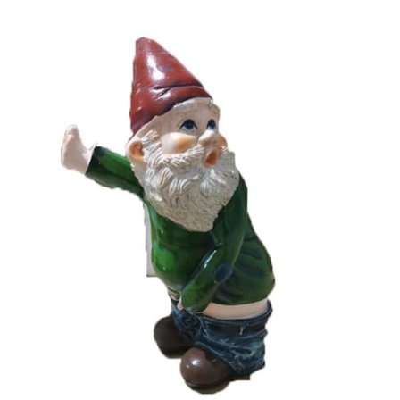 Tomte som kissar på träd - Dekorativ staty