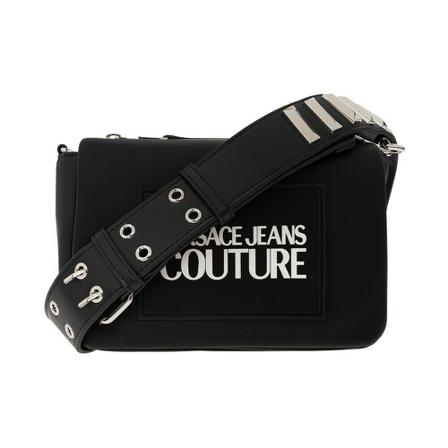 Versace Jeans Couture, Shoulder bag with logo Zwart, Dames, Maat:ONE Size,leer