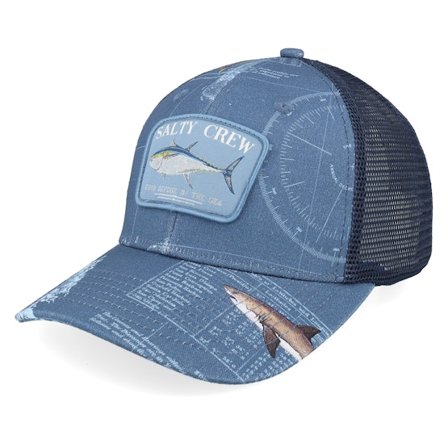 Salty Crew - Blauw trucker Cap - Big Blue Amadeo Retro Channel Blue Trucker @ Hatstore