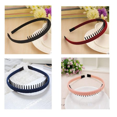 4 stk. Tænder Kam Hovedbånd Hårbøjle Hårbøjle Farverig Satin