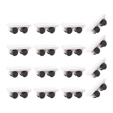 16 st självhäftande hjul, tunga, små hjul, små hjul, icke-svängbara, plast