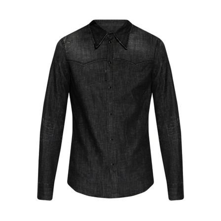 Dsquared2 - Skjortor - Svart - Herr - Storlek: M, Herr, Storlek: M