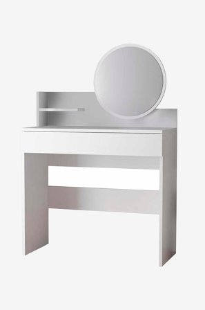 Hanah Home - Make Up Table Harmony Mini Round - Valkoinen - Kirjoituspöydät - - Homeroom