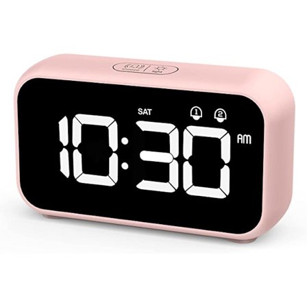 LED Digitalt Vækkeur med Snooze-funktion, 2 Alarms, 12/24H US