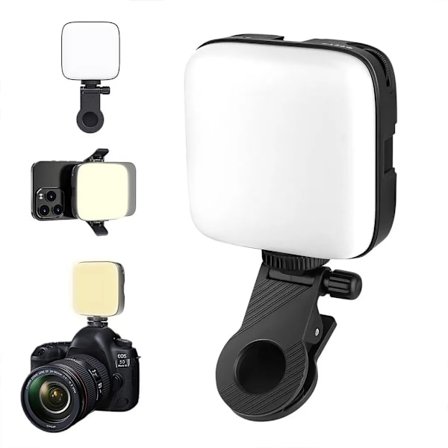 Videonauhavalo klipsillä, 3 valotilaa minivideonauhavalo, 64 LED-valokuvausvalo 2000mAh akulla