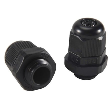 30 stk. PG7 Vanntett Koblingsnippel Svart for 4-7mm Diameter Kabel