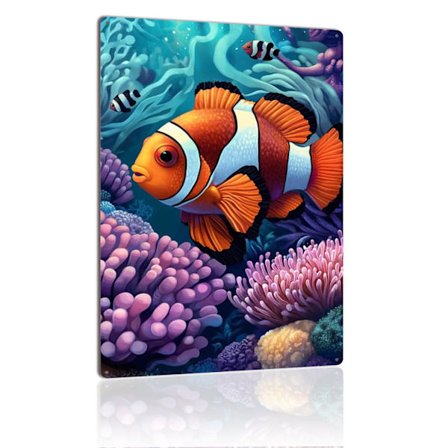 Kala metallikyltti eloisa valtameren seinätaide vintage peltikyltti kodin seinäkoriste laatta aikuisille lahjaksi