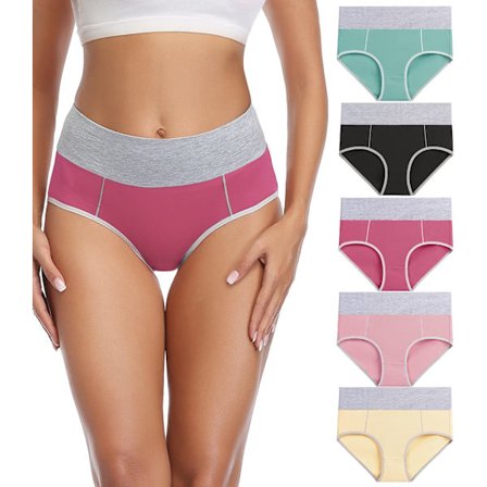 Undertøj til Kvinder Bomuldstrusse Kvinder Højtaljede Trusser Pakke med 5