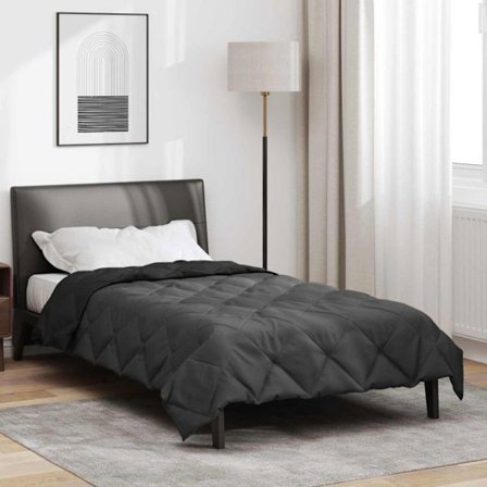 Couette Vidaxl Komplett duntäcke året runt Svart och anthracite 220 x 155 cm