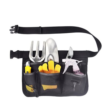 Haveredskab have taljetaske (sort), hængende taske haveredskabstaske, havebælte, kvinder og mænd med lommer haveredskabsorganisator forklæde gartner