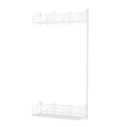 Garderobe TRÅD, påbyggseksjon, vegghengt, B900 mm, hvit