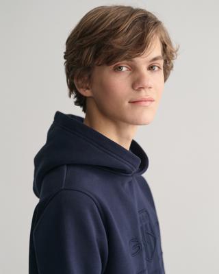 GANT - Teens hettegenser med ensfarget logo - Unisex - 170
