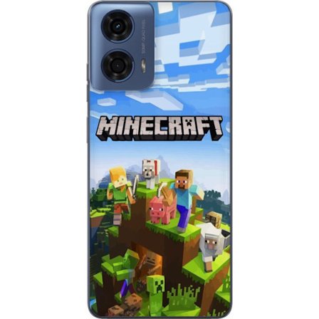 Kompatibelt Mobildeksel til Motorola Motorola Moto G04 Minecraft Creeper blokk piksel retro spill