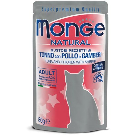 Monge Natural Superpremium Cotti a Vapor Tonno Pollo Gamberetti