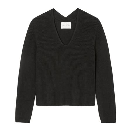 Marc O'Polo Knitted V-neck jumper, relaxed , Zwart , Dames , Maat: 2XS