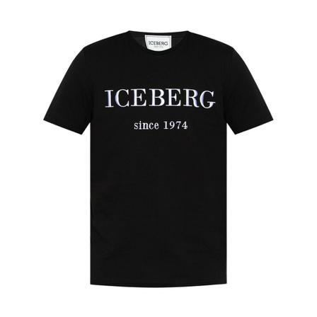 Iceberg, T-shirt with logo Zwart, Heren, Maat:L