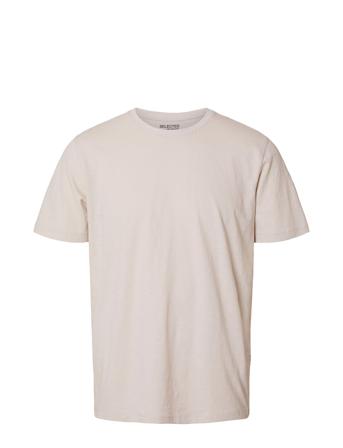 Slhaspen Slub Ss O-Neck Tee Noos Cream Selected Homme