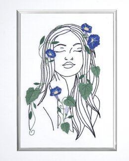 Broderipakke Bilde Kvinne & Blomster - DMC