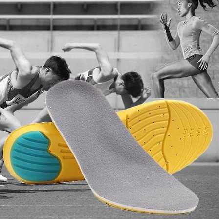 Gelinlägg för män med bågstöd, dämpning och deodorant för löpning