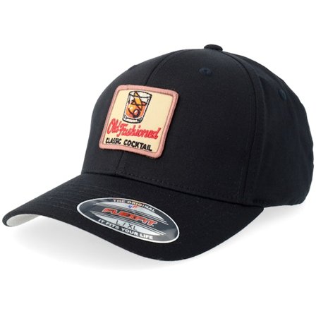 Iconic - Černá flexfit Kšiltovka - Old Fashioned Classic Cocktail Black Flexfit @ Hatstore