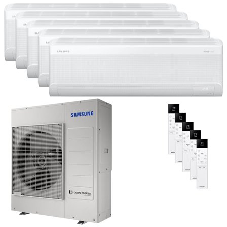 Condizionatore Samsung Windfree Elite S2 penta split 9000+12000+12000+12000+12000 BTU inverter A++ wifi unità esterna 10 kW