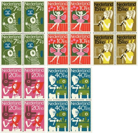 Holland 1964 - NVPH 830-834 - 4-blokke - Postfrisk