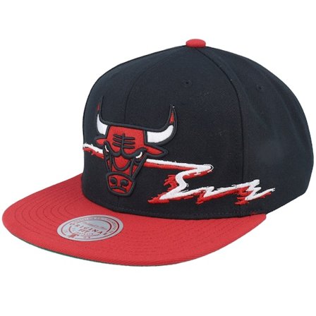 Mitchell & Ness - NBA - Black - snapback - Cap - Chicago Bulls Life Line Black/Red Snapback - Hatstore