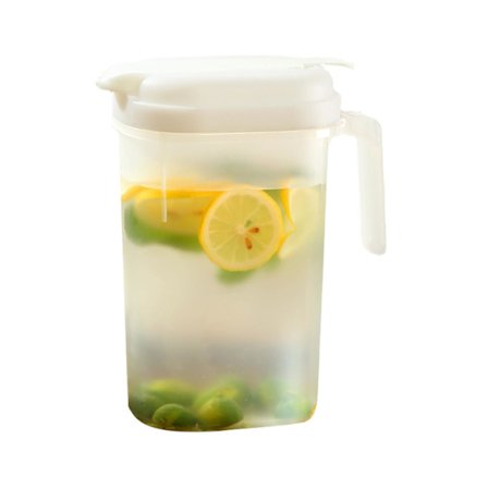 2,4 liters plastkanne med lokk, miljøvennlige karaffer, bland drikkevarer, vannmugge for varm/kald limonade, juice, drikkebeholder, istekanne