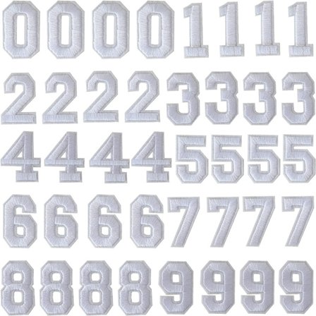 40 stk Bogstavtal stryg på lapper Sy på Broderet