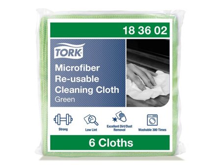 Tork Rengöringsduk mikrofiber grön 6/fp - Lyreco - Städ och hygien - Städdukar och diskdukar - Städdukar - Mikro