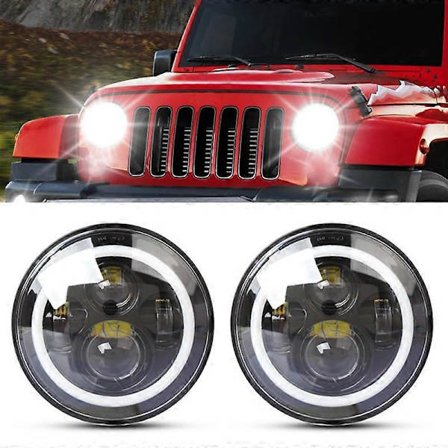 2 KPL 7 tuuman IP68 vedenpitävä 6500K 75W LED-ajovalot Hi/Lo-kaukovalo Jeep Wrangler JK TJ LJ:lle
