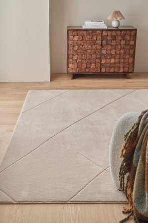 &Home - Matta Paterna - Beige - Slätvävda mattor - 140X200 - Från Homeroom