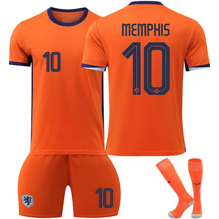 2024 Nederländernas hemfotbollströja nr 4 Van Dijk 10 Depay 11 Robben 21 De Jong set Europacuptröja