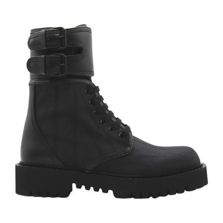 Valentino Garavani, Campsite Vltn Times Nylon Jacquard Combat Boot Czarny, Mężczyzna, Rozmiar: 41 EU