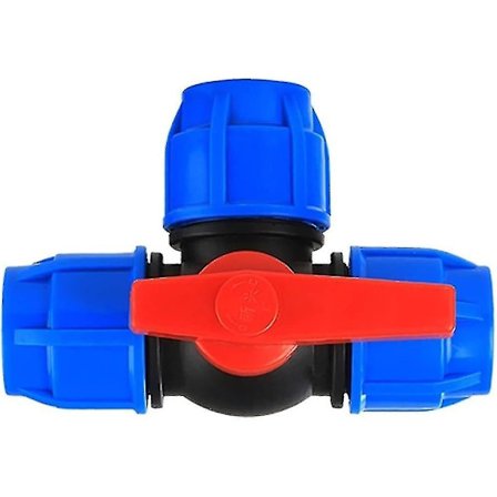 Plast T-koppling kulventil, T-typ Pe vattenrör hylsanslutningsventil, vattenrör snabbkoppling, diameter (FMY)