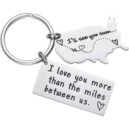 Nyckelring för långdistansförhållande Jag älskar dig mer än milen
